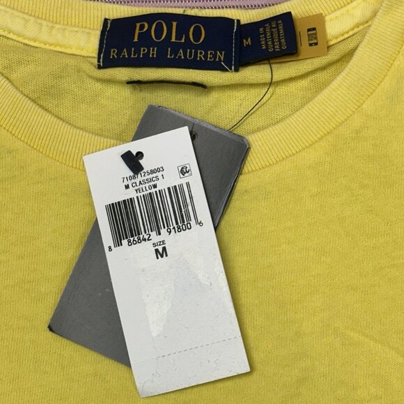 Polo Ralph Lauren Men's Medium Coastal Yellow Classic Fit Logo Cotton T-Shirt - Picture 5 of 8